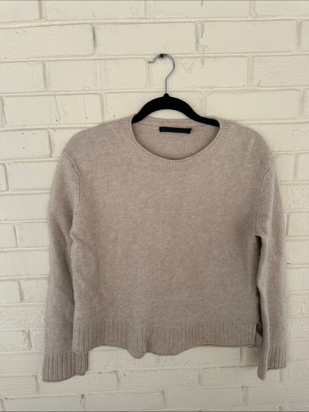 Jenni Kayne Everyday Sweater Medium Oatmeal Tan Minimalist Quiet Luxury